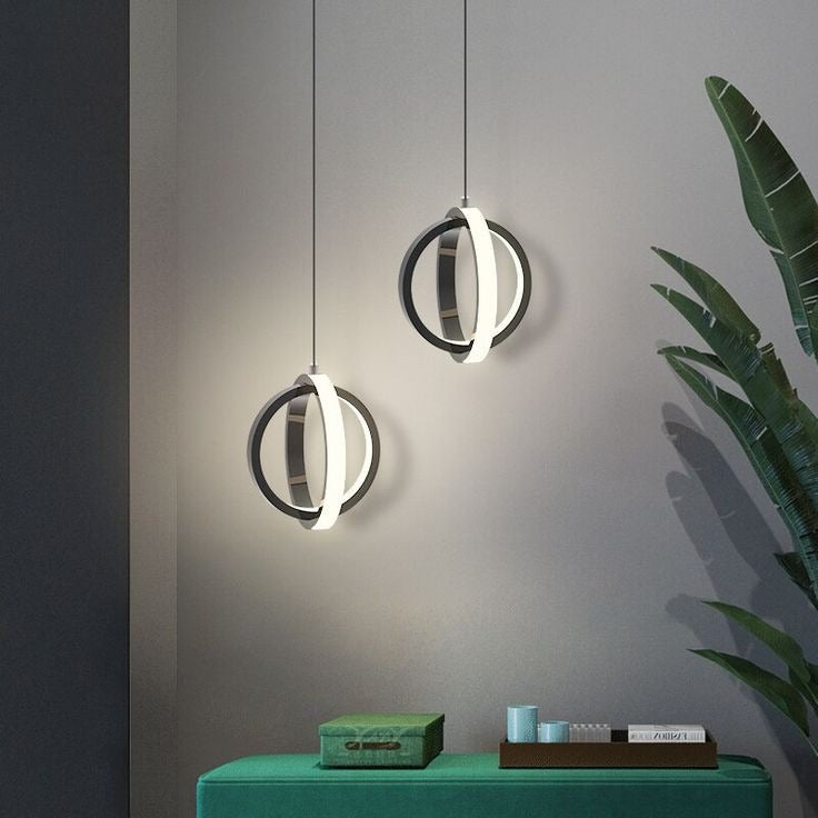 Dual Round Pendant Light with 3 in 1 CCT Remote  (Size Customization Available)