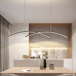 Designer Curve Pendant Light with 3 in 1 CCT Remote (Size Customization Available)