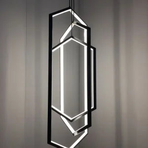 Hexagon Chandelier Light with 3 in 1 CCT Remote (Size Customization Available)
