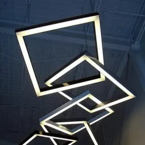 Square Chandelier Light with 3 in 1 CCT Remote (Size Customization Available)